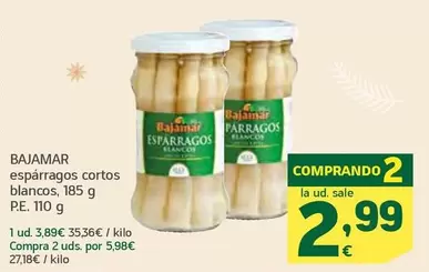 Oferta de Bajamar - Espárragos Cortos Blancos por 3,89€ en HiperDino