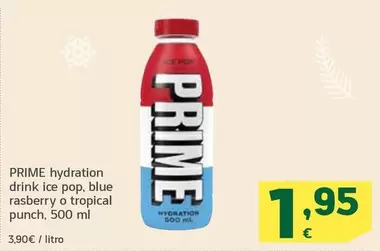 Oferta de Prime - Hydration Drink Ice Pop, Blue Rasberry O Tropical Punch por 1,95€ en HiperDino