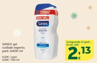 Oferta de Sanex - Gel Cuidado Experto por 4,25€ en HiperDino