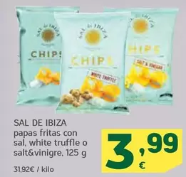 Oferta de Sal De Ibiza - Papas Fritas Con Sal, White Truffle O Salt&Vinigre por 3,99€ en HiperDino