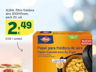 Oferta de Albal - Filtro Freidora Aire 200x45 por 2,49€ en HiperDino