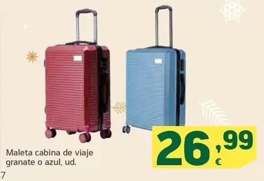 Oferta de Maleta Cabina De Viaje Granate O Azul por 26,99€ en HiperDino