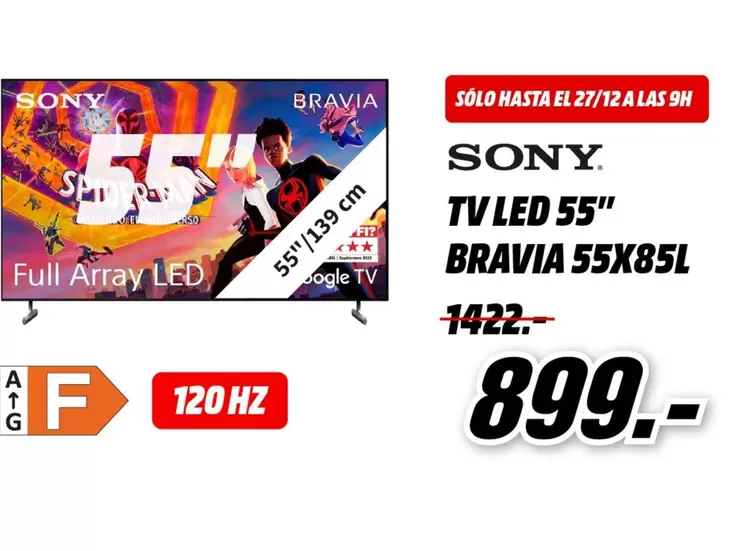 Oferta de Sony - Tv Led 55" Bravia 55x85l por 899€ en MediaMarkt