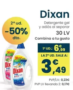 Oferta de Dixan - Detergente Gel Y Adios Al Separar por 6,99€ en Clarel