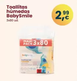 Oferta de BabySmile - Toallitas Húmedas por 2,99€ en Clarel