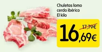 Oferta de Chuletas Lomo Cerdo Iberico por 16,69€ en Dialprix