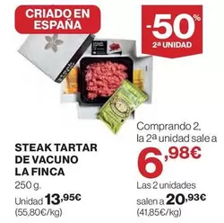 Oferta de La Finca - Steak Tartar De Vacuno por 13,95€ en Supercor