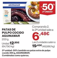 Oferta de Aguinamar - Patas De Pulpo Cocido por 12,95€ en Supercor