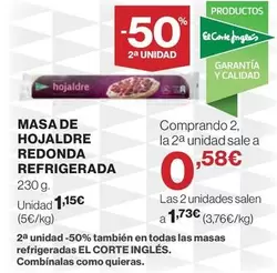 Oferta de Masa De Hojaldre Redonda Refrigerada por 1,15€ en Supercor