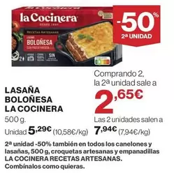 Oferta de La Cocinera - Lasana Bolonesa por 5,29€ en Supercor