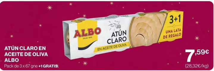 Oferta de Albo - Atún Claro En Aceite De Oliva por 7,59€ en Supercor