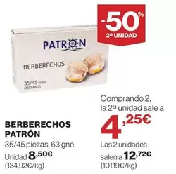 Oferta de Patrón - Berberechos por 8,5€ en Supercor