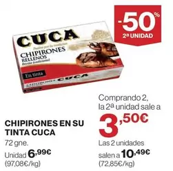 Oferta de Cuca - Chipirones En Su Tinta por 6,99€ en Supercor