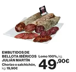 Oferta de Julian Martín - Embutidos De Bellota Ibéricos Lomo 100% por 49,9€ en Hipercor