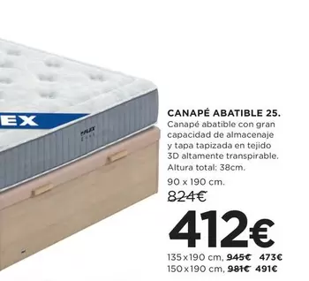 Oferta de Flex - Canapé Abatible 25 por 412€ en Hipercor