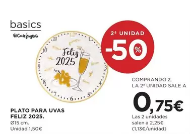 Oferta de Plato Para Uvas Feliz 2025 por 1,5€ en Hipercor