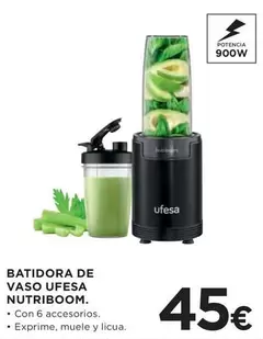 Oferta de Ufesa - Batidora De Vaso Nutriboom por 45€ en Hipercor