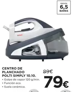 Oferta de Polti - Centro De Planchado 10.10 Simply por 79€ en Hipercor