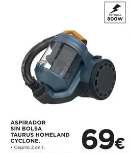 Oferta de Taurus - Aspirador Sin Bolsa Homeland Cyclone por 69€ en Hipercor