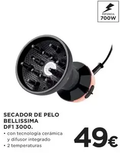 Oferta de Bellissima - Secador De Pelo DF 1 3000 por 49€ en Hipercor