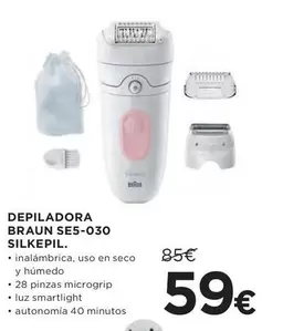 Oferta de Braun - Depiladora Silkepil por 59€ en Hipercor