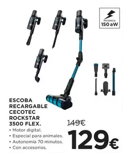 Oferta de Cecotec - Escoba Recargable Rockstar 3500 Flex por 129€ en Hipercor