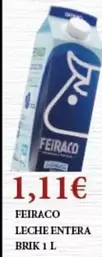 Oferta de Feiraco - Leche Entera Brik por 1,11€ en Claudio