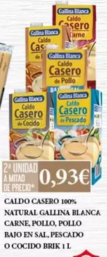 Oferta de Gallina Blanca - Caldo Casero 100% Natural Carne por 0,93€ en Claudio