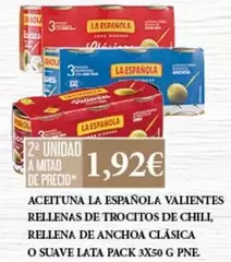 Oferta de Aceituna La Española Rellenas De Trocitos De Chili por 1,92€ en Claudio