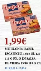 Oferta de Isabel - Mejillones Escabeche por 1,99€ en Claudio