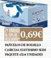 Oferta de Caricias - Pañuelos De Bolsillo  Suavissimo Slim Paquete por 0,69€ en Claudio