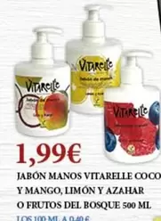 Oferta de Vitarelle - Jabon Manos Cocco Y Mango por 1,99€ en Claudio