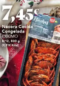 Oferta de Exkimo - Nécora Cocida Congelada por 7,45€ en Gadis