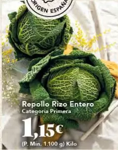 Oferta de Origen - Repollo Rizo Entero por 1,15€ en Gadis