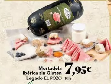 Oferta de Legado - Mortadela Iberica Sin Gluten por 7,95€ en Gadis