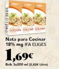 Oferta de Ifa Eliges - Nata Para Cocinar 18% Mg por 1,69€ en Gadis