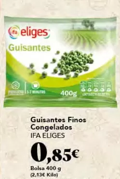 Oferta de Ifa Eliges - Guisantes Finos Congelados por 0,85€ en Gadis