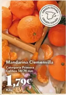 Oferta de Origen - Mandarina Clemenvilla por 1,79€ en Gadis