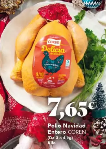 Oferta de Coren - Pollo Navidad Entero por 7,65€ en Gadis