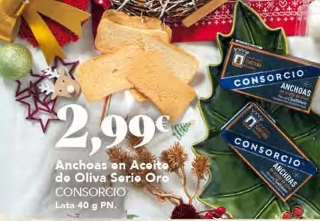 Oferta de Consorcio - Anchoas En Acoito De Oliva Serie Oro por 2,99€ en Gadis