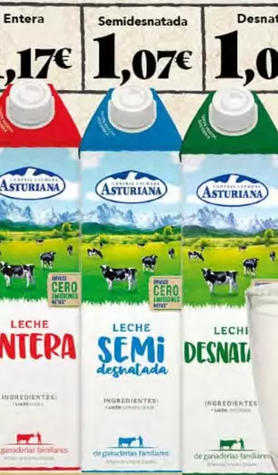 Oferta de La Asturiana - Leche Entera por 1,07€ en Gadis