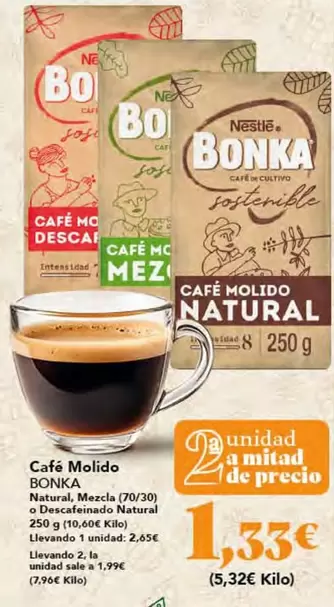 Oferta de Bonka - Café Molido por 2,95€ en Gadis