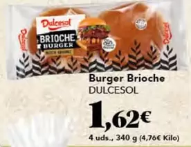 Oferta de Dulcesol - Burger Brioche por 1,62€ en Gadis