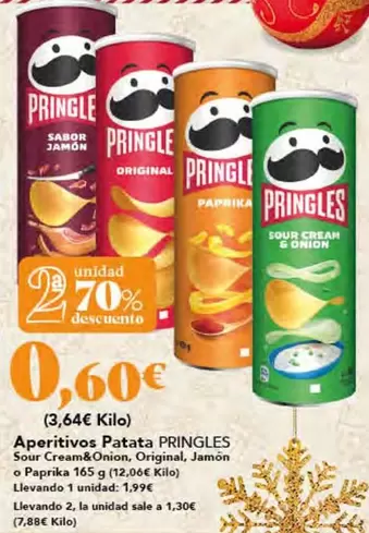 Oferta de Pringles - Aperitivos Patata por 0,6€ en Gadis