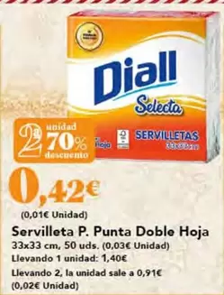 Oferta de Diall - Servilleta P.punta Doble Hoja por 1,4€ en Gadis