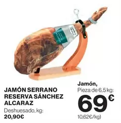 Oferta de Sánchez Alcaraz - Jamón Serrano Reserva por 69€ en El Corte Inglés