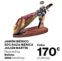 Oferta de Julian Martín - Jamón Ibérico 50% Raza Ibérica por 289€ en El Corte Inglés