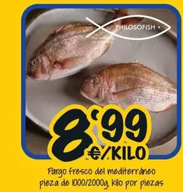 Oferta de Pargo Fresco Del Meaterraneo por 8,99€ en Cash Fresh