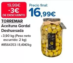 Oferta de Aceituna Gordal Deshuesada por 16,99€ en Costco