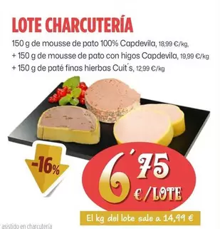 Oferta de Lote Charcuteria por 6,75€ en Ahorramas